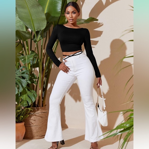 NWT Verdusa Criss Cross Tied Backless Crop Top - Picture 6 of 14